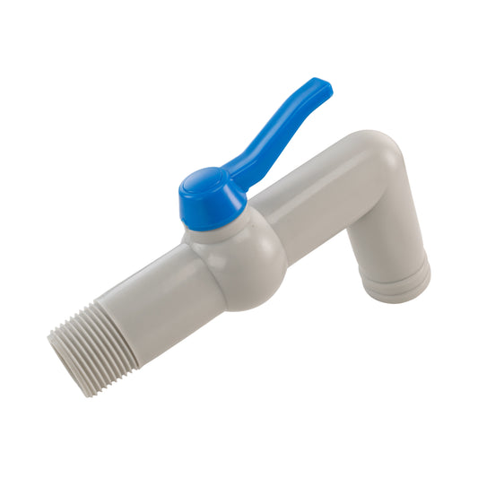 90 Degree PP Barbed Lever Tap, 3/4" BSP