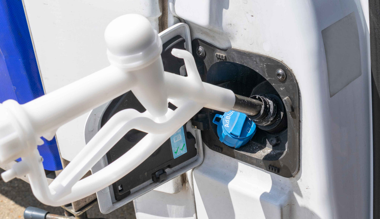 White Ad-Blue & Fuel Dispensing Nozzle for 3/4" Hose with Metal Tip