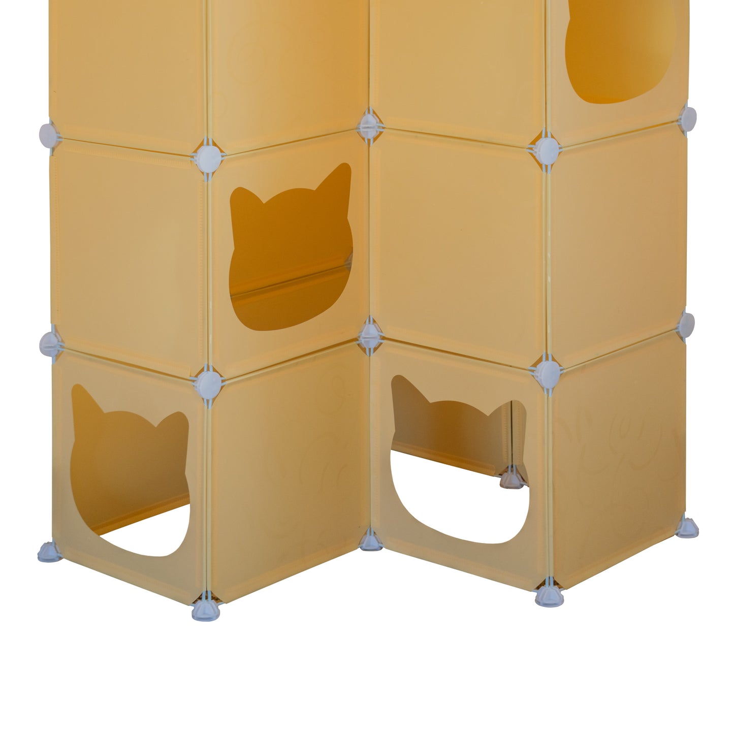 Cream Kitty Cubby Cat Cube Buildable Play Tower, Large