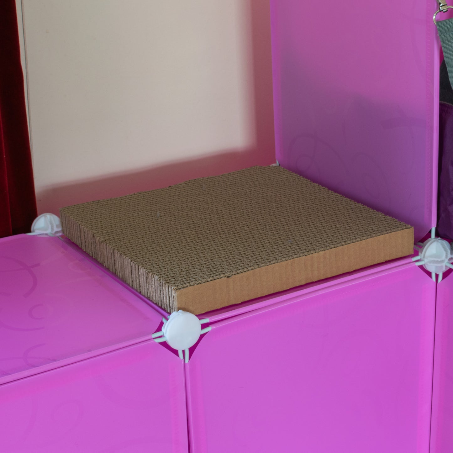 Pink Kitty Cubby Cat Cube Buildable Play Tower, Large