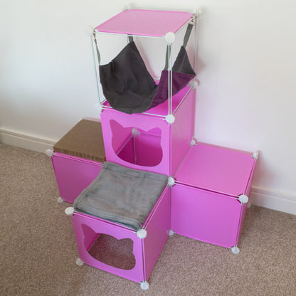 Pink Kitty Cubby Cat Cube Buildable Play Tower, Medium