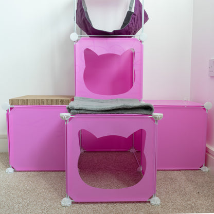 Pink Kitty Cubby Cat Cube Buildable Play Tower, Medium