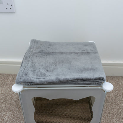 Grey Kitty Cubby Cat Tower Play House, Small