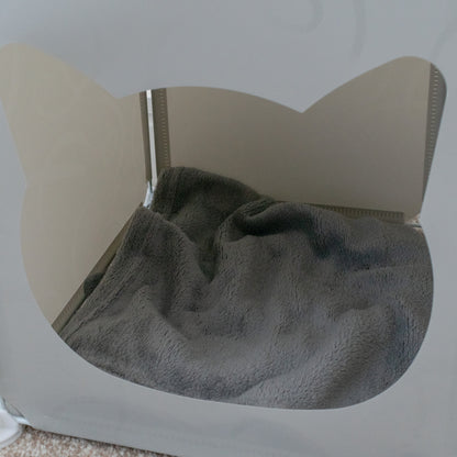 Grey Kitty Cubby Cat Tower Play House, Small