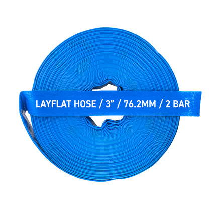 3" PVC Lay Flat Discharge Hose, 2-6 BAR