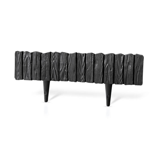 Black Wood Texture Palisade Lawn Edging, 2.32m