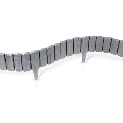 Grey Wood Texture Palisade Lawn Edging, 2.32m