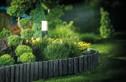 Grey Wood Texture Palisade Lawn Edging, 2.32m