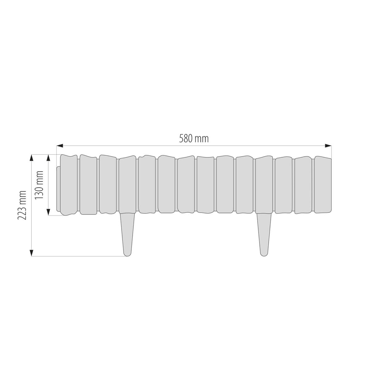 Grey Wood Texture Palisade Lawn Edging, 2.32m