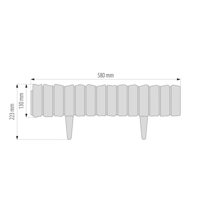 Grey Wood Texture Palisade Lawn Edging, 2.32m