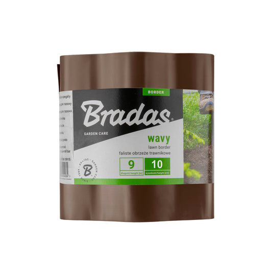 Brown Crinkled Flexible Lawn Edging, 10cm Height