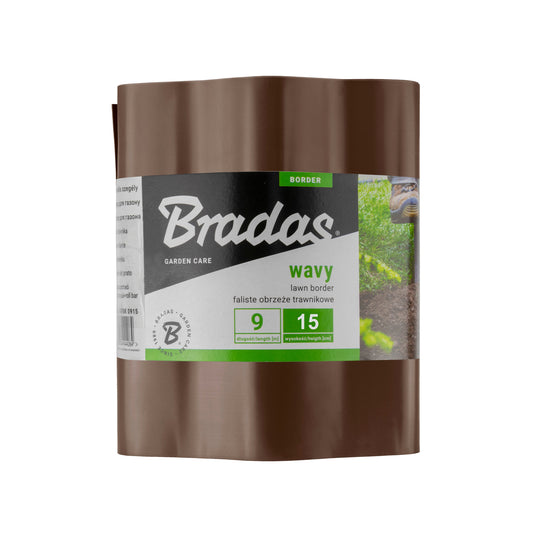 Brown Crinkled Flexible Lawn Edging, 15cm Height
