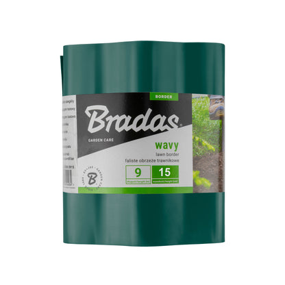 Green Crinkled Flexible Lawn Edging, 15cm Height