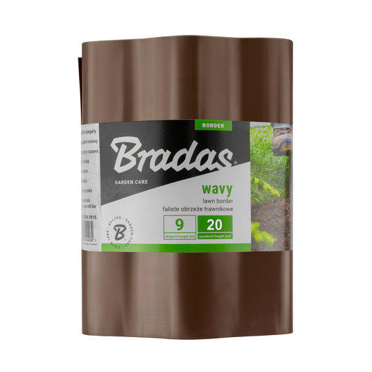 Brown Crinkled Flexible Lawn Edging, 20cm Height