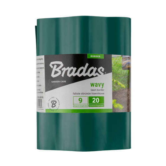 Green Crinkled Flexible Lawn Edging, 20cm Height