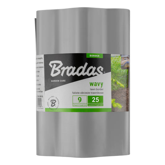 Light Grey Crinkled Flexible Lawn Edging, 25cm Height