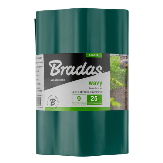 Green Crinkled Flexible Lawn Edging, 25cm Height