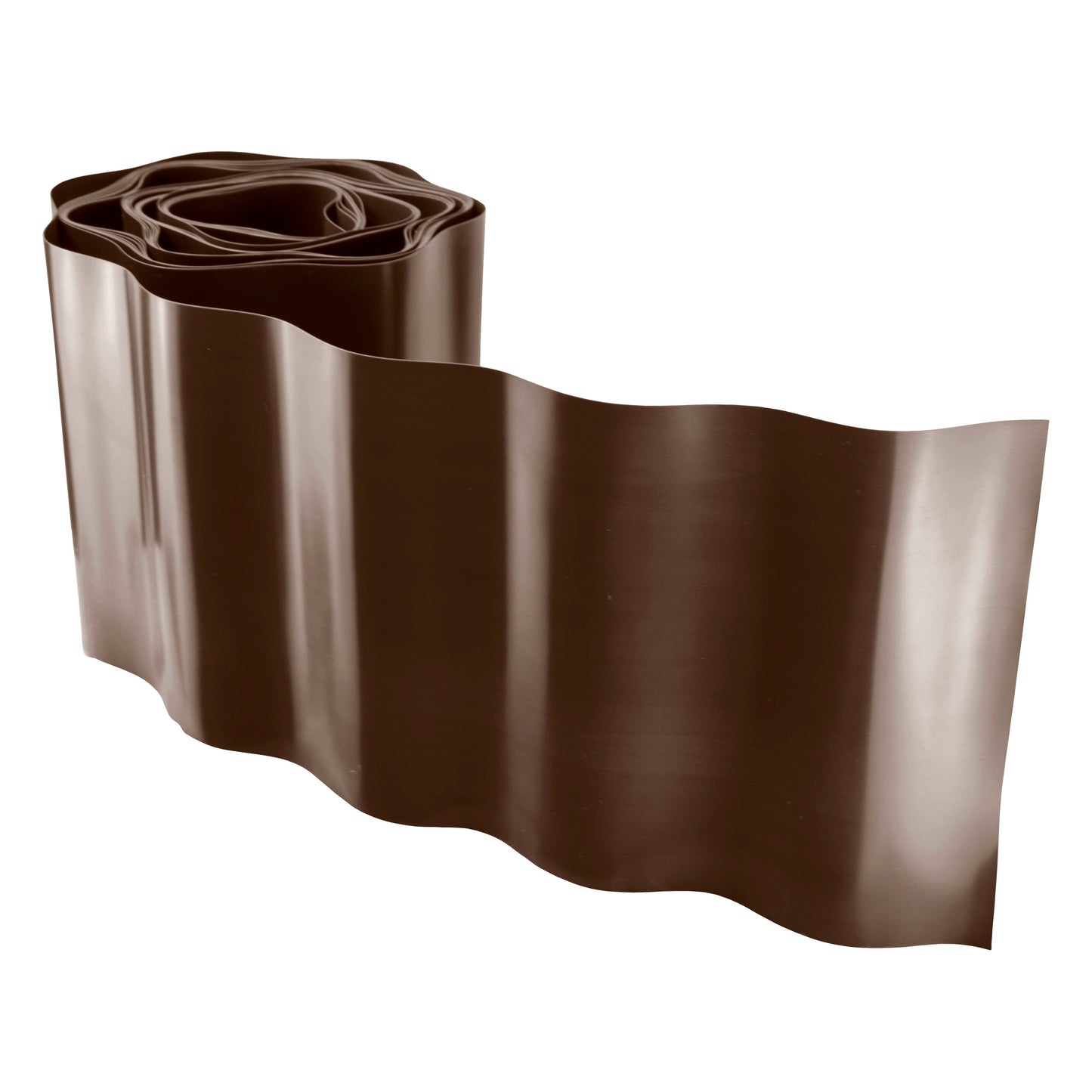 Brown Crinkled Flexible Lawn Edging, 25cm Height