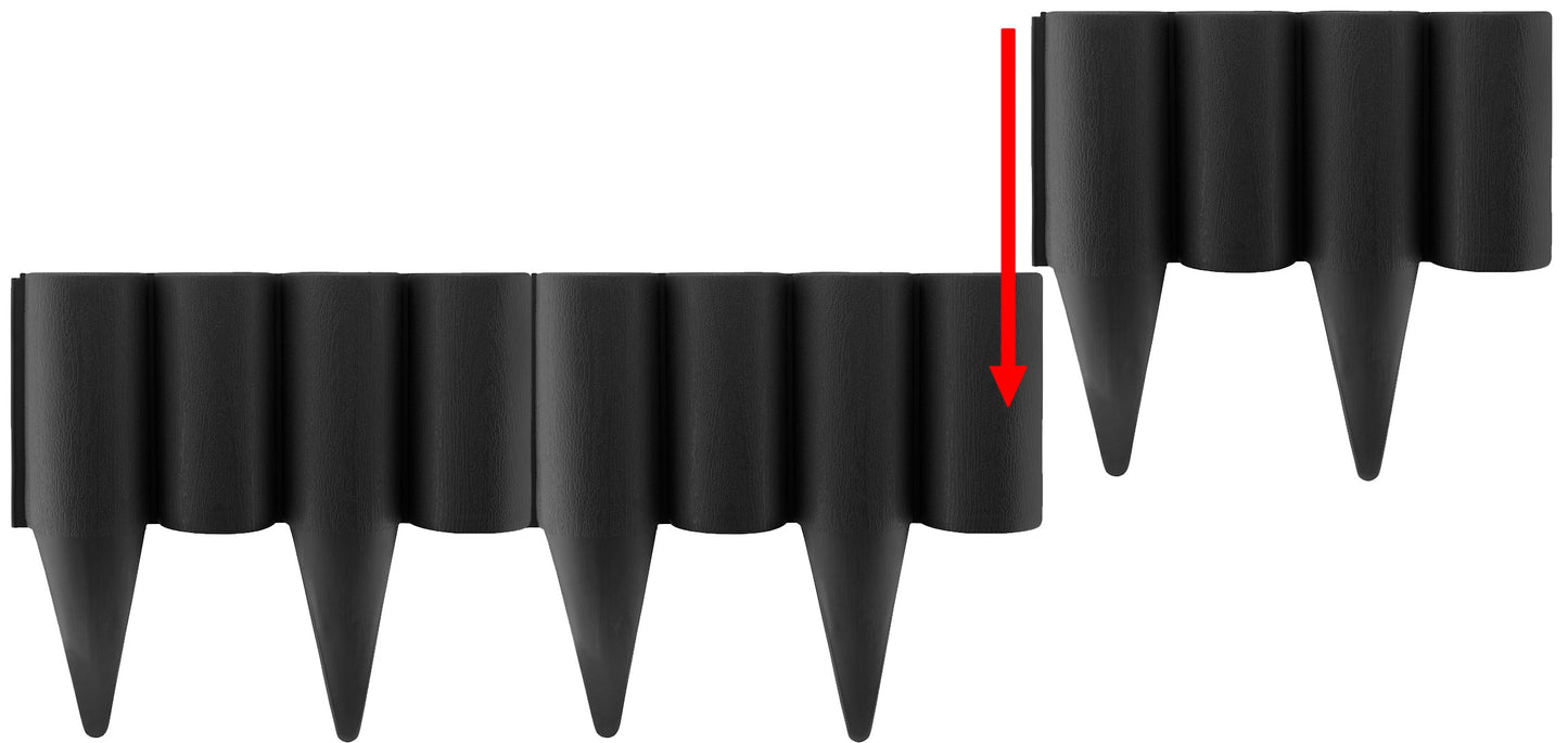 Black Wood Effect Palisade Lawn Edging, 2.5m