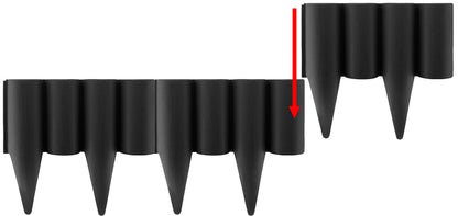 Black Wood Effect Palisade Lawn Edging, 2.5m
