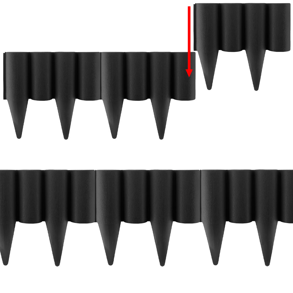 Black Wood Effect Palisade Lawn Edging, 2.5m