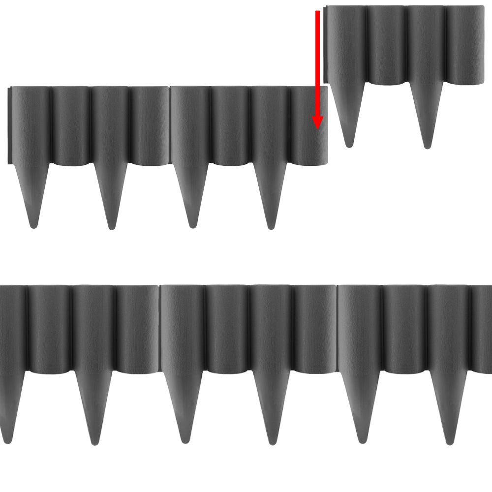 Grey Wood Effect Palisade Lawn Edging, 2.5m