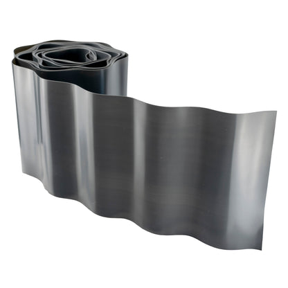 Dark Grey Crinkled Flexible Lawn Edging, 25cm Height