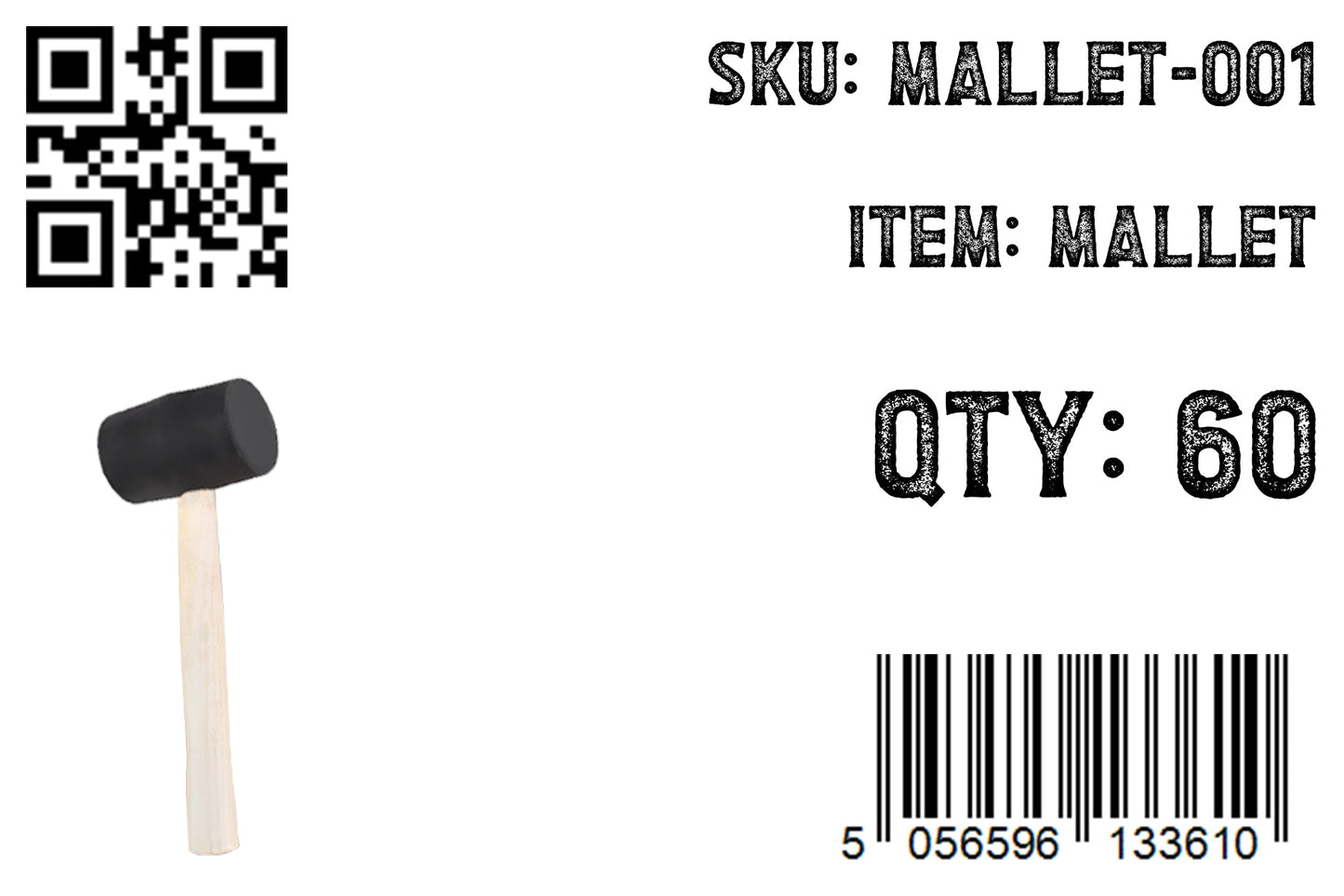 Rubber Mallet with Wooden Handle