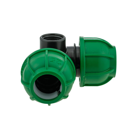 MDPE Vertical Tee Splitter, 25mm - 1/2" BSPM