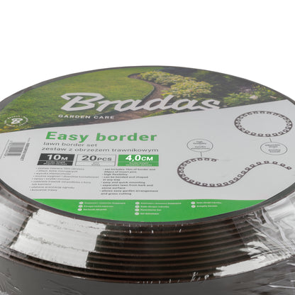 Brown Curved Lawn Edging Set with Pegs, 40mm Height