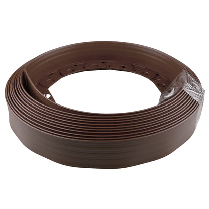 Brown Curved Lawn Edging Set with Pegs, 60mm Height
