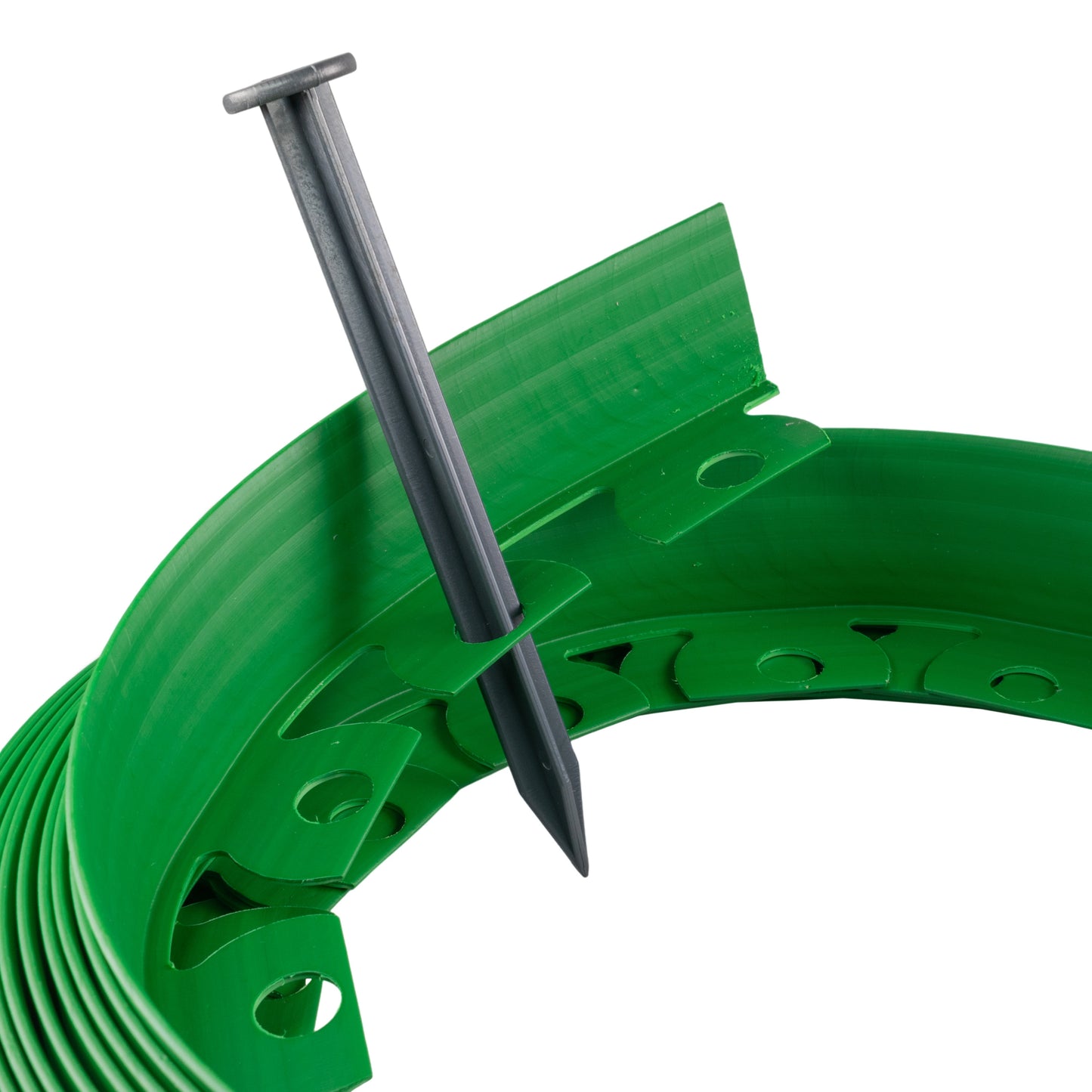 Green Curved Lawn Edging Set with Pegs, 40mm Height