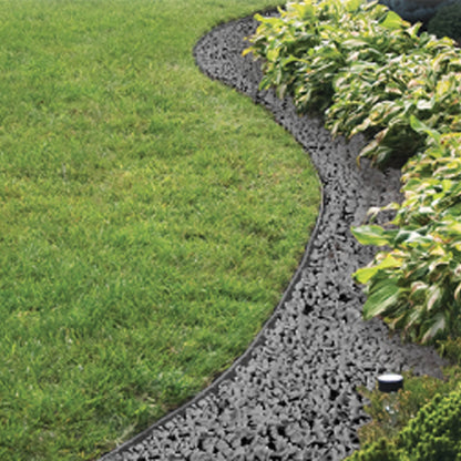 Grey Curved Lawn Edging Set with Pegs, 40mm Height