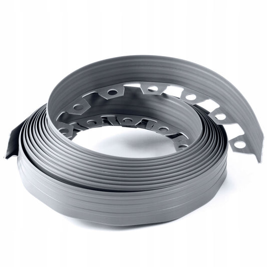 Grey Curved Lawn Edging Set with Pegs, 60mm Height