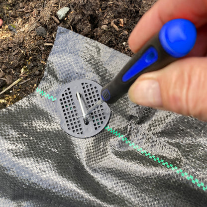 6" Weed Matting Pegs & Securing Washer, Blue Tool