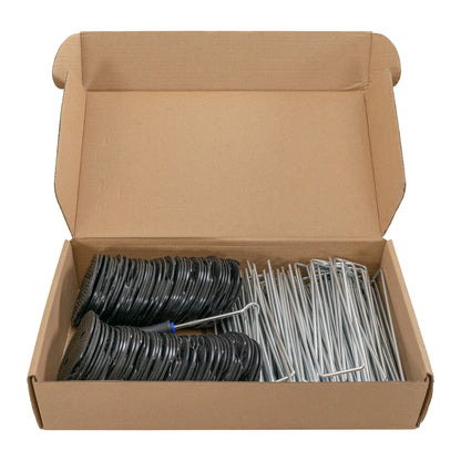 6" Weed Matting Pegs & Securing Washer, Blue Tool