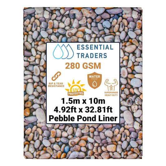 1.5m x 10m Pebble Pattern Pond Liner, XL-Grade 280 GSM
