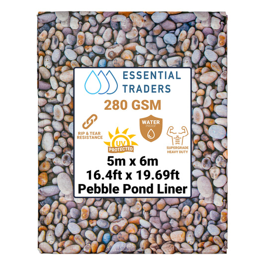 5m x 6m Pebble Pattern Pond Liner, XL-Grade 280 GSM
