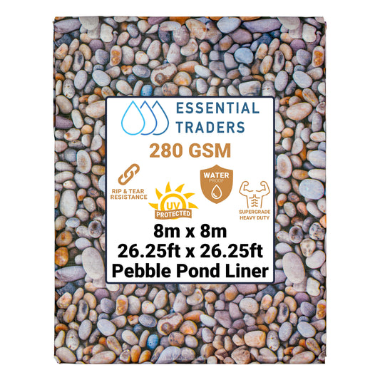 8m x 8m Pebble Pattern Pond Liner, XL-Grade 280 GSM