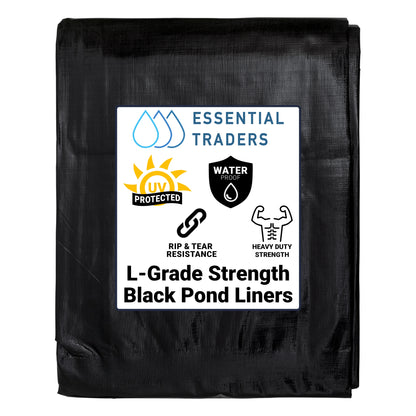 Black Pond Liners with Underlay, L-Grade 200 GSM