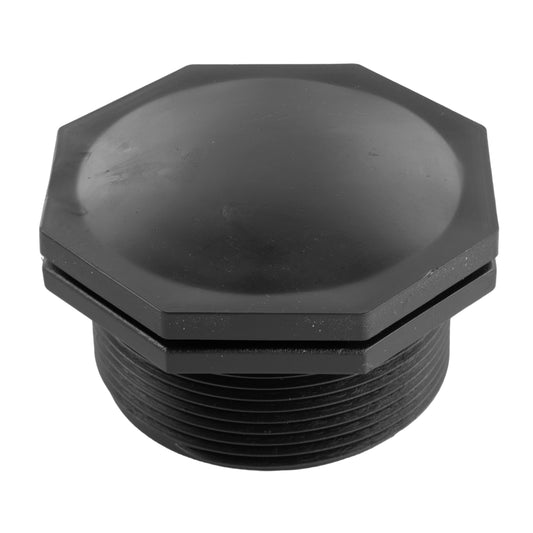Polypropylene Blank Cap Bulkhead Drain Plug, 2"