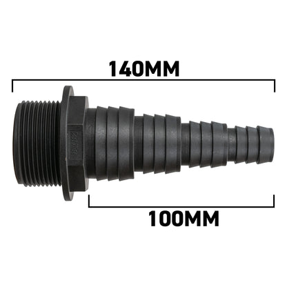 Stepped Barbed Connector for 20mm/ 25mm/ 32mm/ 40mm Hose, 1.5" BSPM