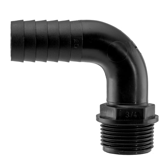 20mm Barbed Elbow with 3/4" BSP Male Thread