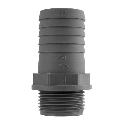32mm Barbed Adapter with 1" BSP Male Thread