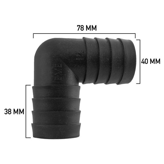 Plastic Barbed Elbow Connector, 40mm