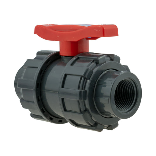 PVC Double Union Stopcock Valve, 1/2"