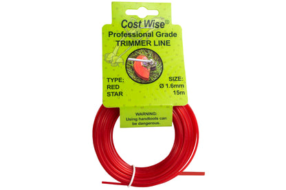 15m Twisted Red Star Trimmer Line, 1.6mm