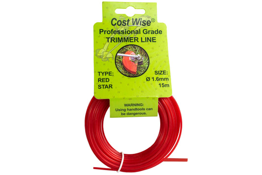 15m Twisted Red Star Trimmer Line, 1.6mm