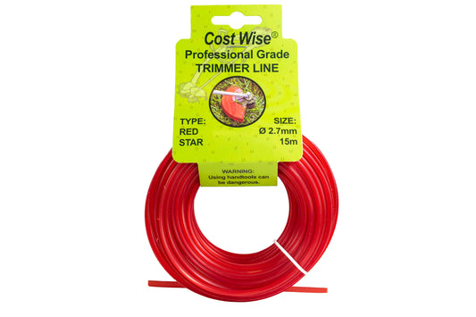 15m Twisted Red Star Trimmer Line, 2.7mm