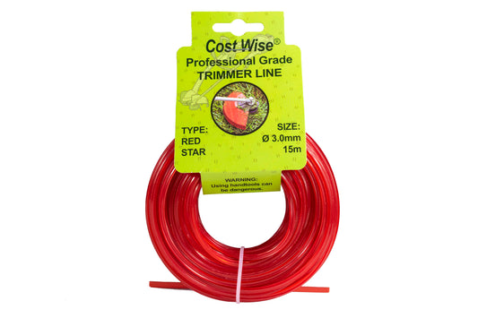 15m Twisted Red Star Trimmer Line, 3mm